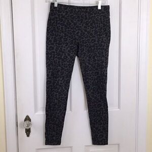 LOFT Animal Print Leggings Leopard Cheetah Black Gray EUC